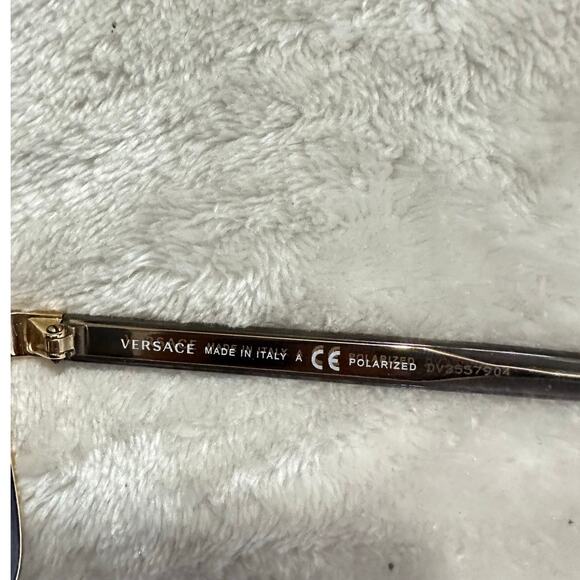 Versace Polarized Sunglasses VE2174 Pale Gold Gray Square - Picture 5 of 12